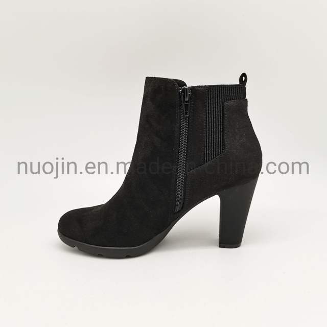 Talon épais bottes courtes sur mesure femmes chaussures talons hauts fermeture éclair nouvelles dames botte de luxe formelle