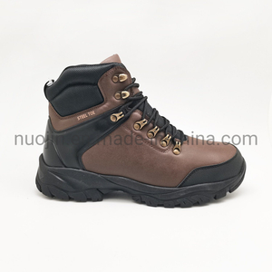 Bottes de sécurité en cuir PU de haute qualité pour hommes, chaussures de sécurité avec embout en acier