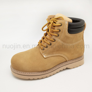 Bottes de sécurité en cuir suédé de vache couleur blé de haute qualité, passepoil Goodyear