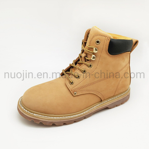 Bottes de travail en gros pour hommes, chaussures de sécurité imperméables en cuir de vache avec première couche, bottes Goodyear