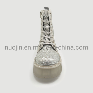 Chaussures de mode personnalisées bottes à plate-forme noire à lacets bottes à strass Hotfix femmes bottes d'automne à fermeture éclair 2020
