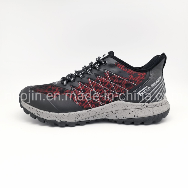 Nouveau Filet en cuir chaussures de randonnée en caoutchouc baskets en tricot hommes